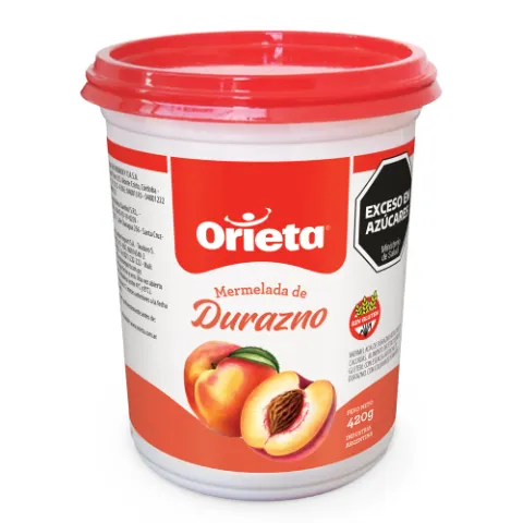 Orieta Mermelada de Durazno Línea Roja pote 420 g