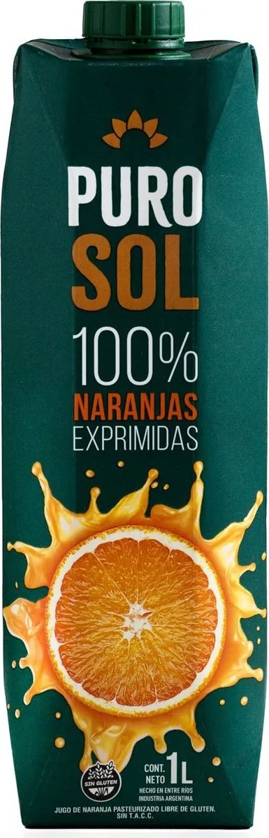 Puro Sol Jugo de Naranja 100% 1 L, foto 1 de 1